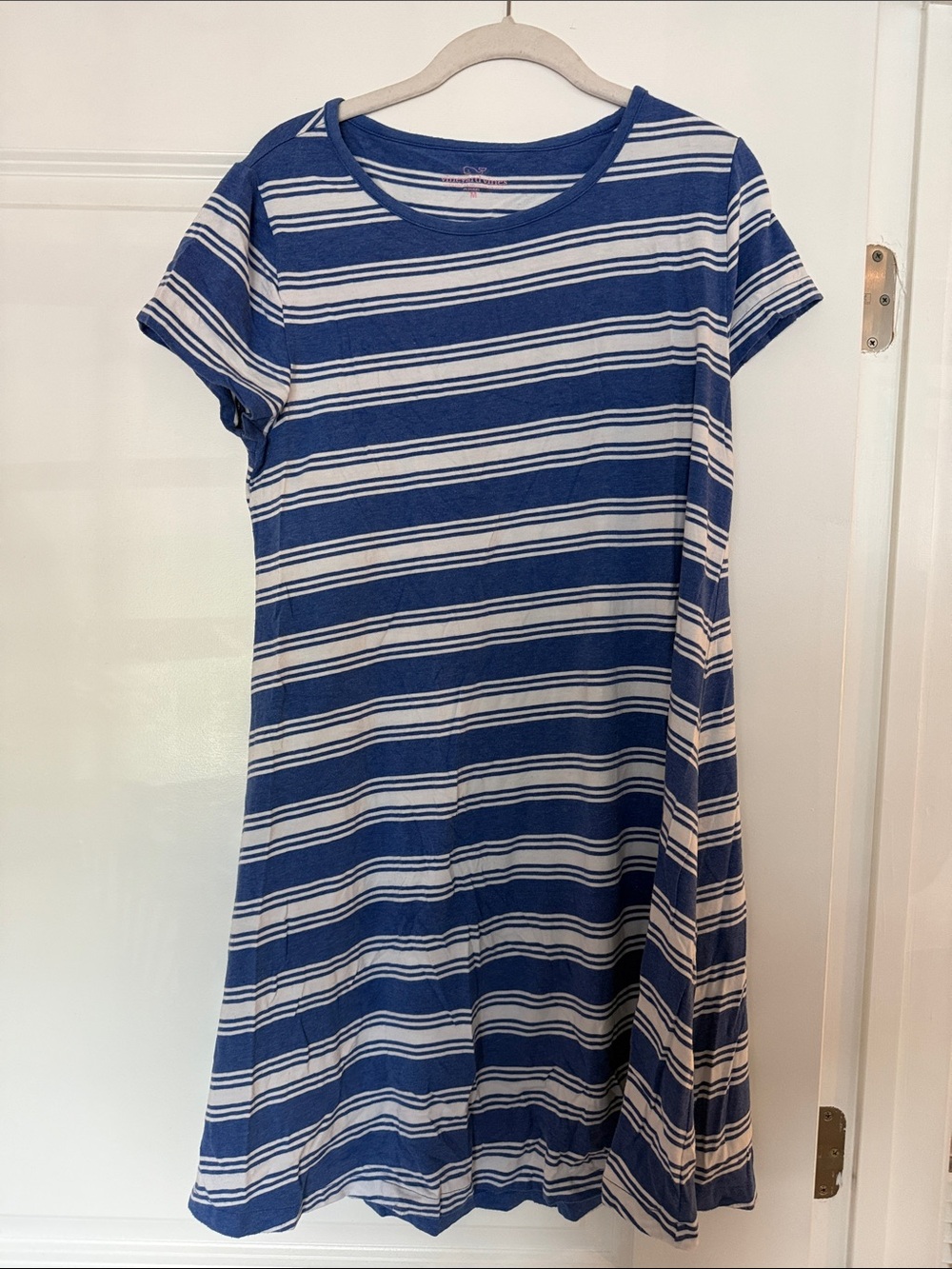 Vineyard Vines Navy and White Striped Short-Sleeve Casual Dress